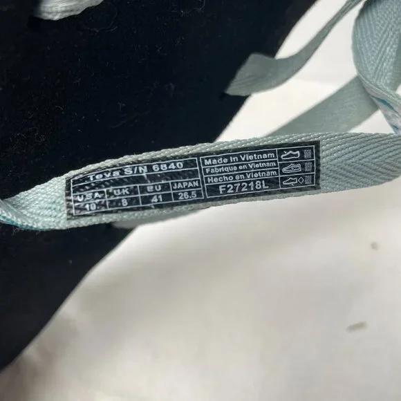 TEVA Blue/White Strappy Thong Flip Flop Sandal - Picture 9 of 9